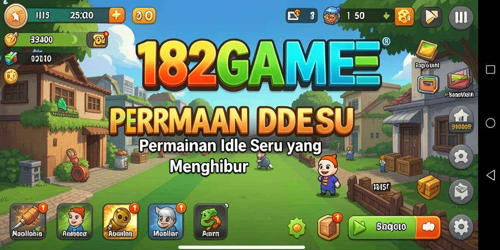 Screenshot menampilkan gameplay seru dari 182GAME dengan karakter aktif.
