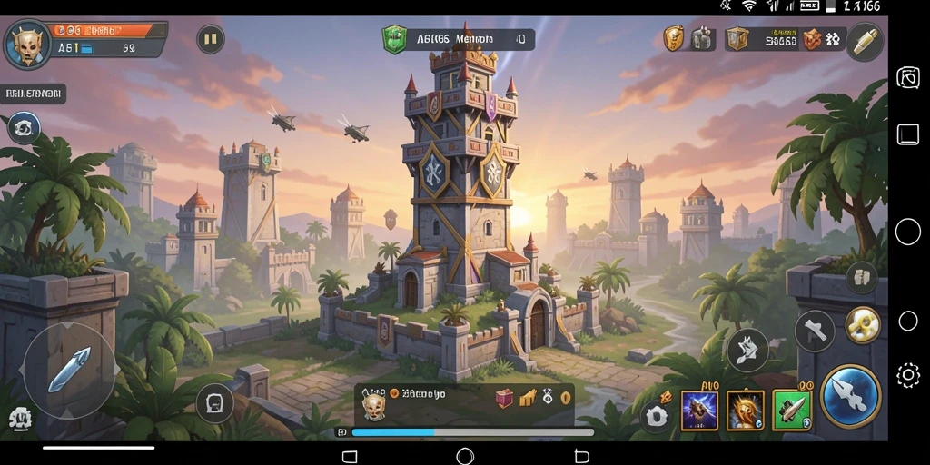 Tampilan gameplay seru dan strategi menara dalam API66.