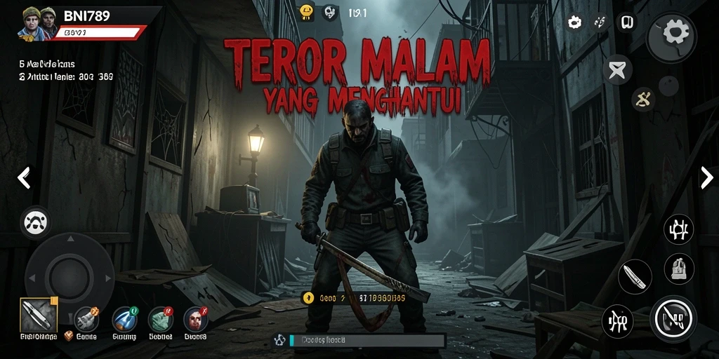Tampak gameplay menegangkan BNI789 saat menjelajahi lingkungan yang angker.