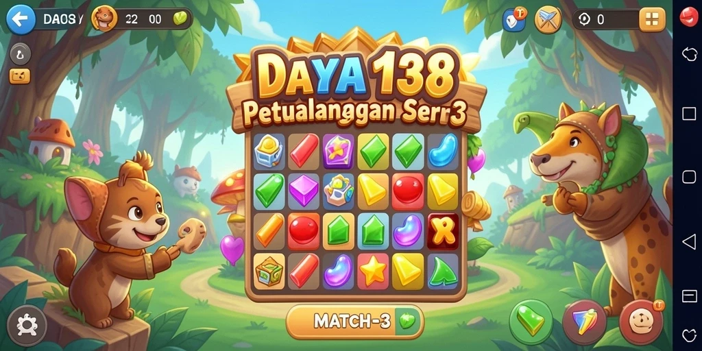 Screenshot gameplay <strong>DAYA138</strong> menampilkan kombinasi permata yang memukau.
