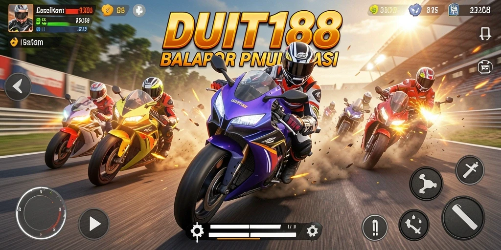 Gameplay balap motor yang mendebarkan dari DUIT188.