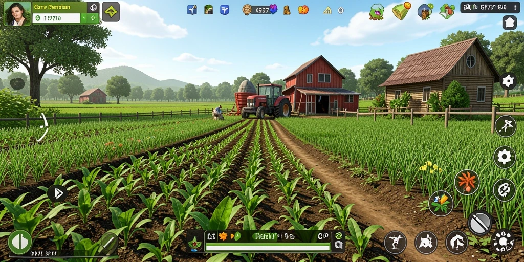 Screenshot gameplay GF777 menampilkan aktivitas bertani yang seru dan menarik.
