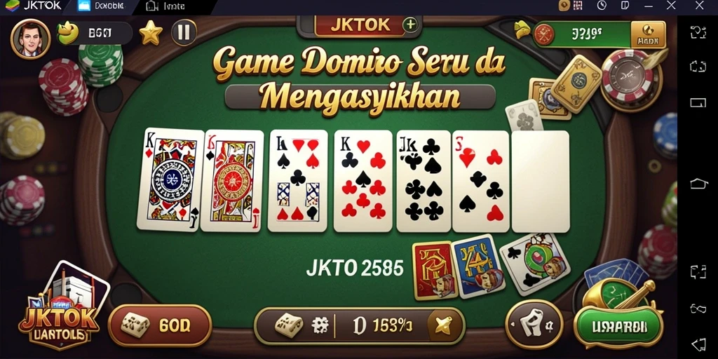 Screenshot gameplay JKTOK yang menampilkan momen seru permainan Domino.