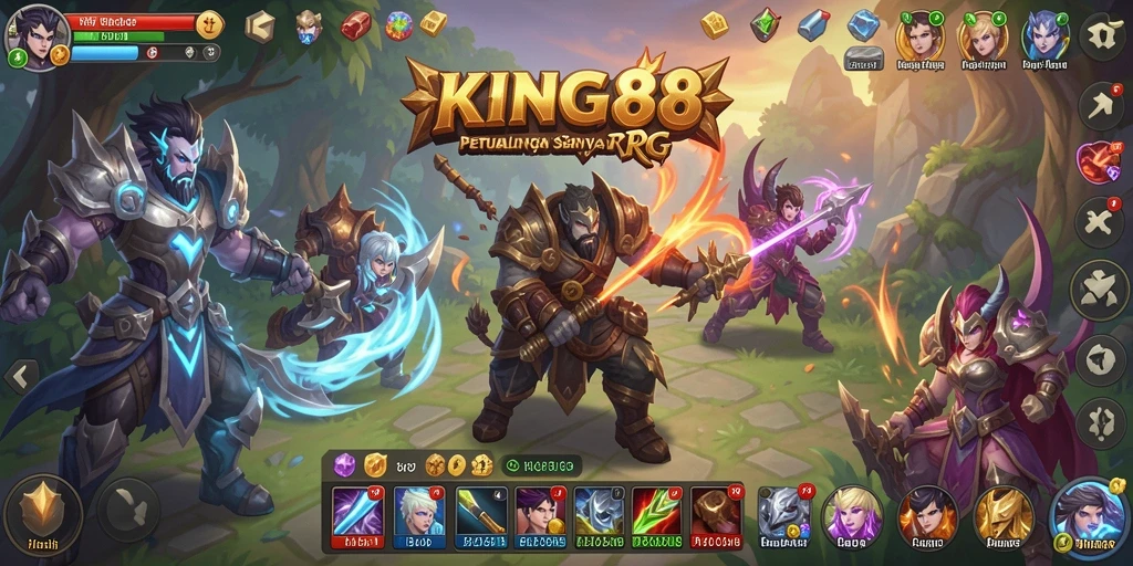 Tangkapan layar KING88 menampilkan aksi seru dalam permainan RPG.
