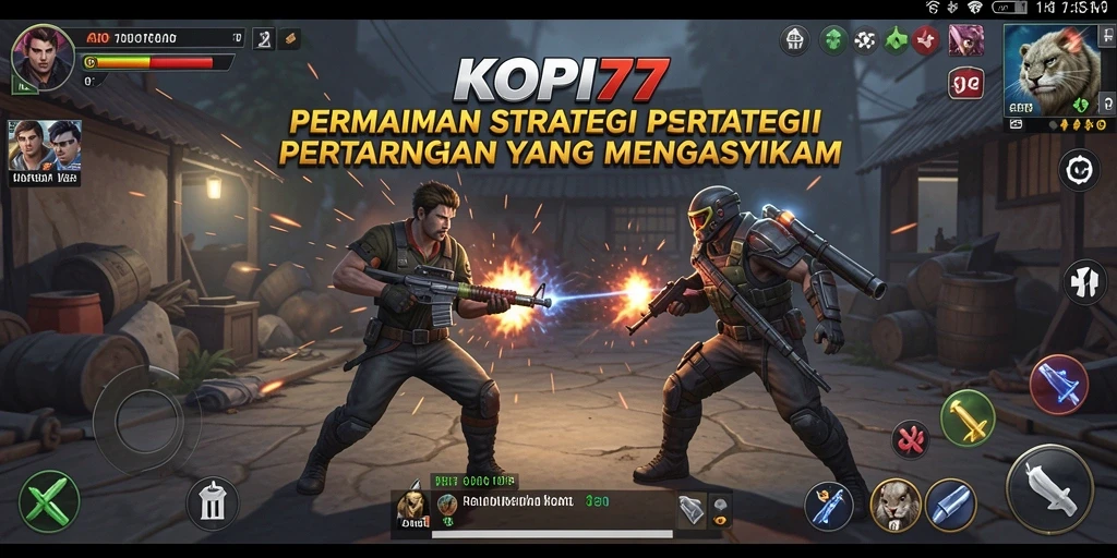 Tangkapan layar KOPI77 menampilkan pertempuran epik dalam gameplay SLG.