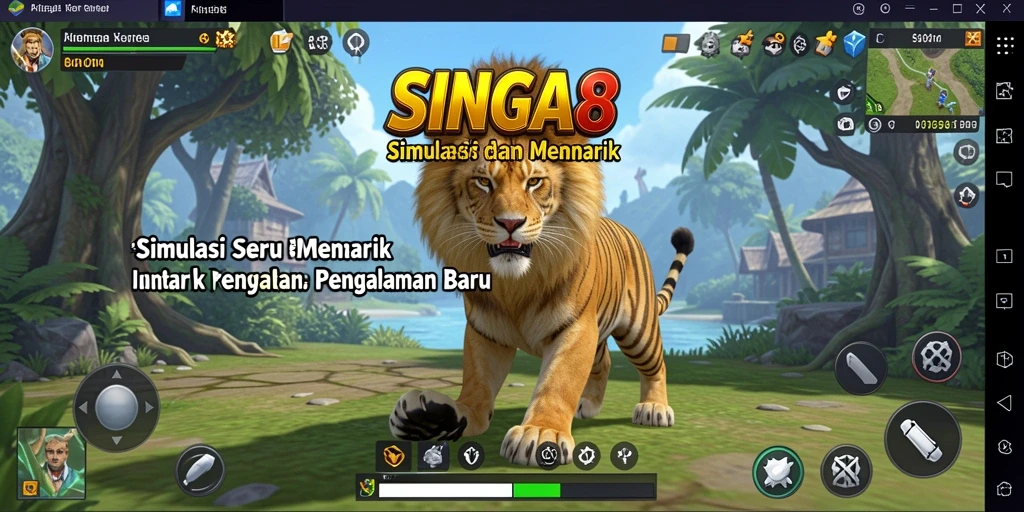 Tampilan gameplay SINGA8 yang menarik dan penuh warna.