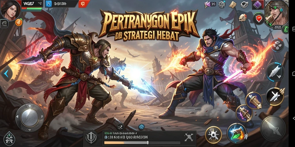 Tampilan aksi mendebarkan dari game Fighting WG87 di arena pertarungan.