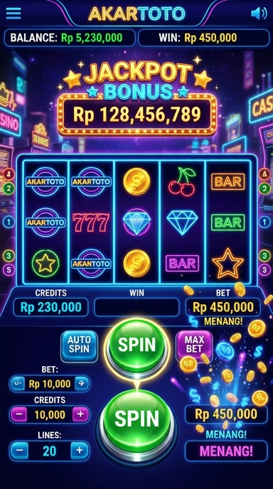 Tampilan antarmuka pengguna aplikasi akartoto yang intuitif.